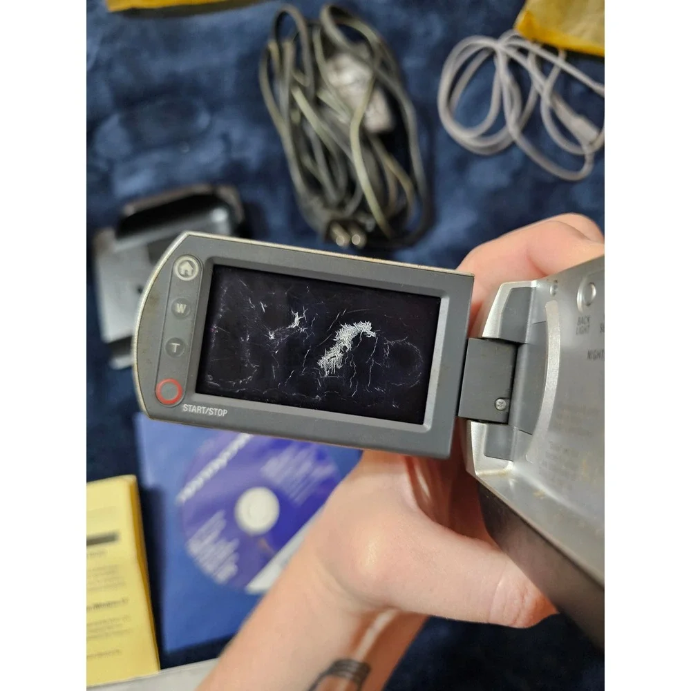 Sony Handycam HDR-SR12 120GB HD Camcorder Bundle Carl Zeiss Lens AS IS READ